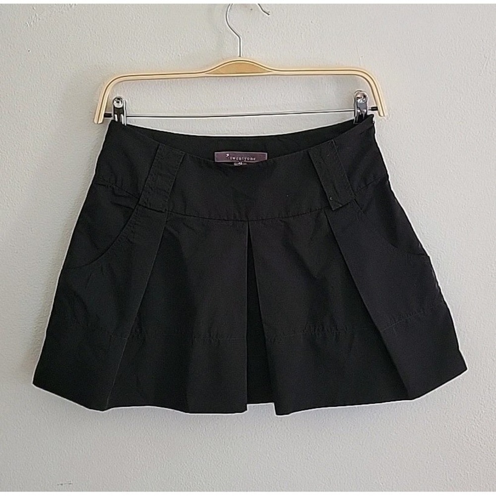 Forever 21‎ Vintage Pleated Micro Mini Skirt XS Black Academia Coquette Preppy